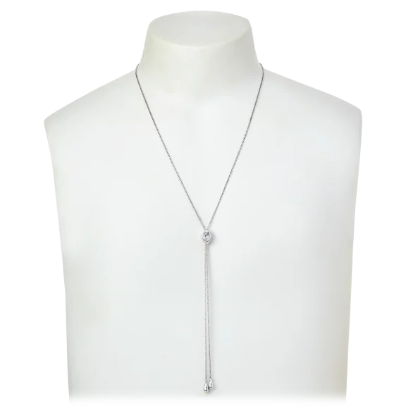 Savvy Cie Sterling Silver 1.5 Carat Center Stone Bolo Necklace