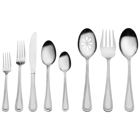 Pfaltzgraff 42-Piece Pearl Flatware With Wire Caddy