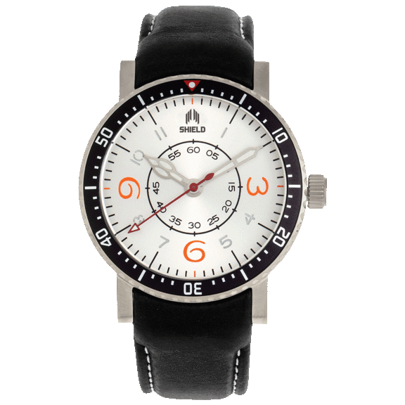 Shield Gilliam Leather-Band Men's Diver Watch