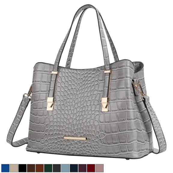 MKF Collection Aurelia Crocodile Embossed Vegan Leather Women’s Tote Bag