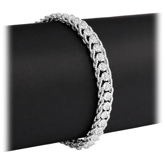 1.0 Carat TW Diamond Ropework Tennis Bracelet with Platinum Overlay