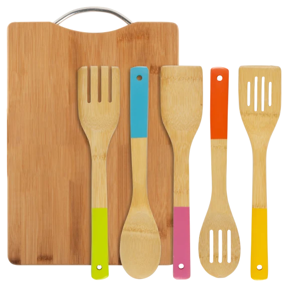 Diamond Home 6-Piece Bamboo Cutting Board & Utensil Set