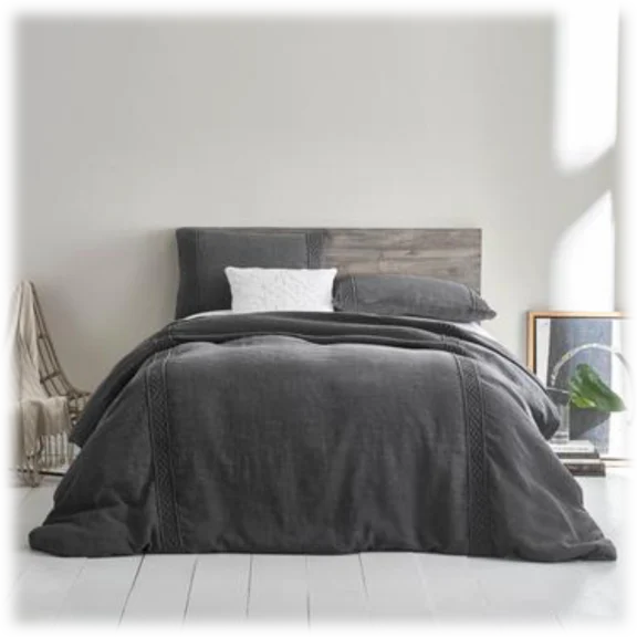 Threaded Trellis Garment Dyed Linen Duvet Cover