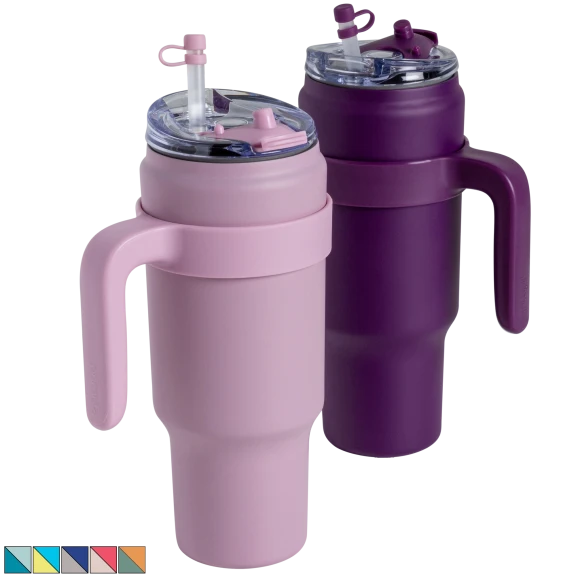 2-Pack: Primula 40oz Tumbler with Removable Handle & Straw