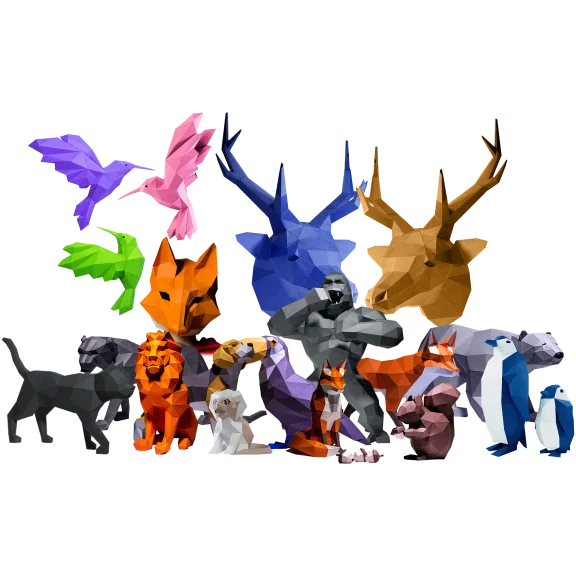 Pick-Your 2-Pack: Papercraft World 3D Wall Art