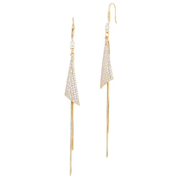 Savvy Cie Tassel Earrings with Pave Twist
