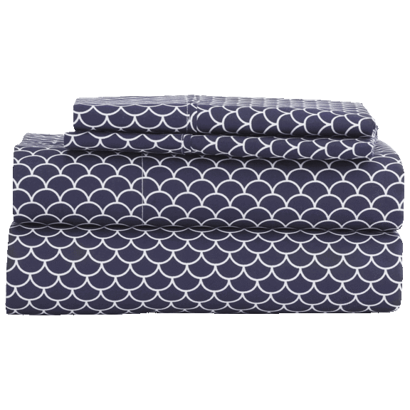Cloth And Gable Premium Ultra Soft Scallops Pattern 4-Piece Bed Sheet Set