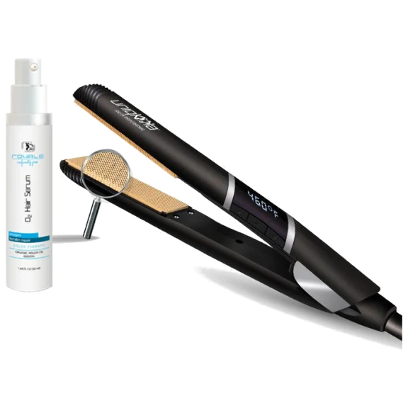 Uniqkka 1″ Nano Fiber Flat Iron and O2 Argan Shine Spray