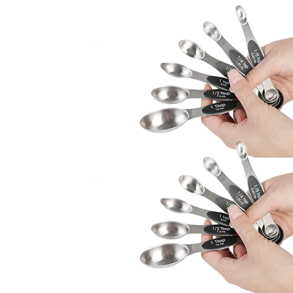 2-Pack: Double-Sided Magnetic Measuring Spoons Set