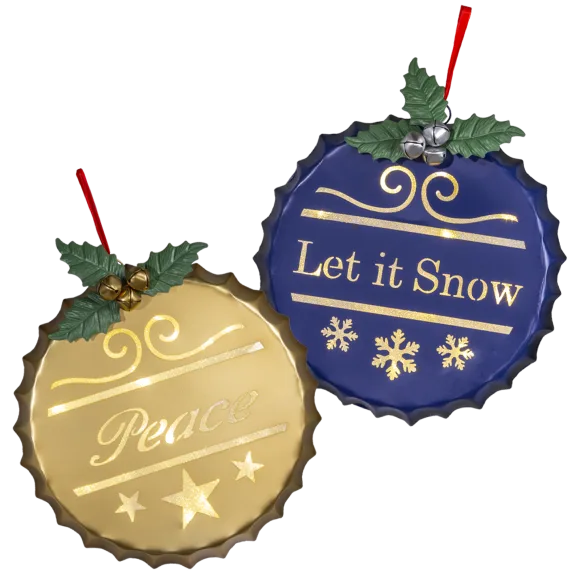 Kringle Express Illuminated Holiday Bottlecap Decor