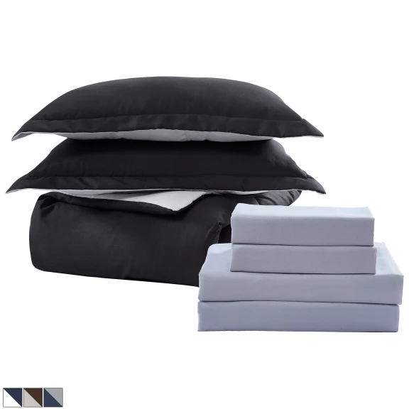 The Nesting Company Chestnut Reversible 7 Piece Bed in a Bag Comforter Set