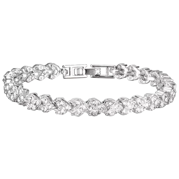 Hollywood Sensation 1/16 cttw White Gold Crystal CZ Tennis Bracelet