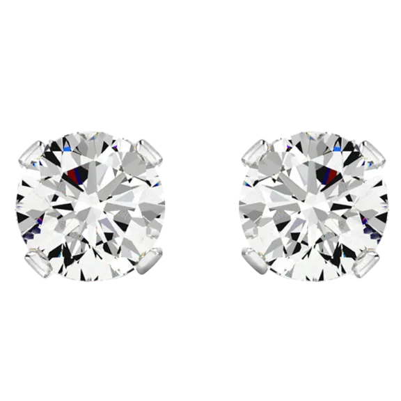 Jaclyn Smith 1 Carat Round Moissanite Stud Earrings