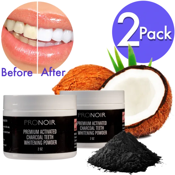 2-Pack: ProNoir Coconut Activated Charcoal Teeth Whitening Powder