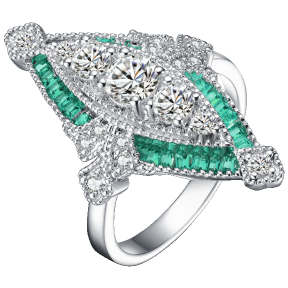 Genevive Sterling Silver Cubic Zirconia Modern Ring
