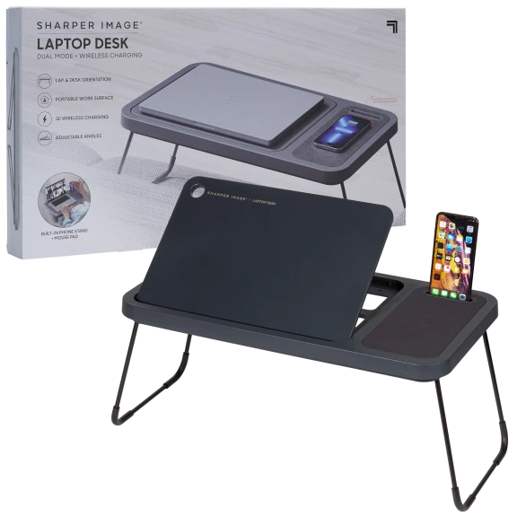 Sharper Image Dual Mode Laptop Desk with Qi Wireless Charging