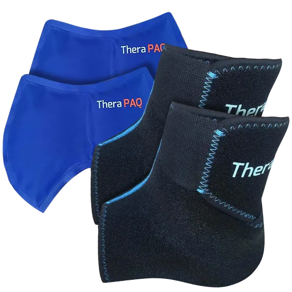2-Pack: TheraPAQ Reusable Ankle and Foot Ice Pack Wrap