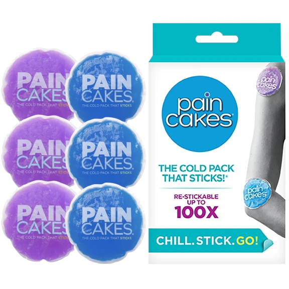 6-Pack: Paincakes Mini Stickable Reusable Cold Packs (3 boxes of 2 each)
