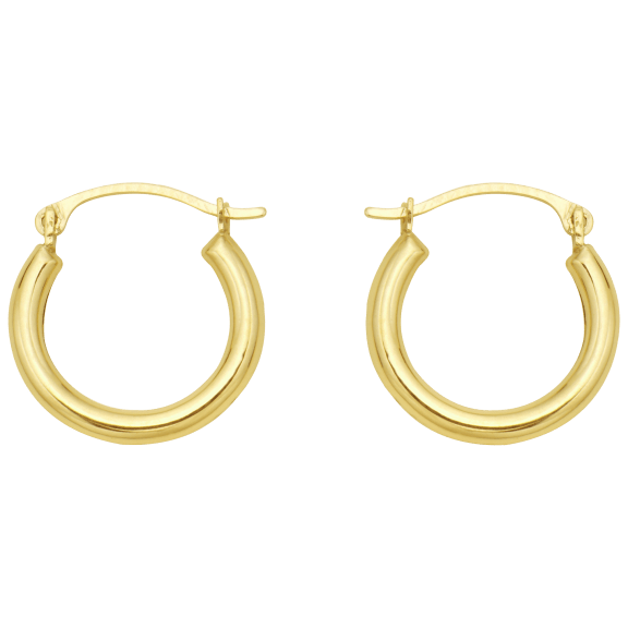 Pori Jewelers 10K Gold High Polish Round Hoop Earrings