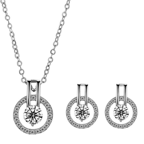 Hollywood Sensation Linda Simulated Diamond Necklace and Earring Set
