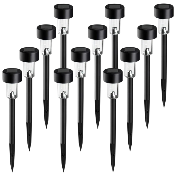 12-Pack: Solar Powered Garden Pathway Lights