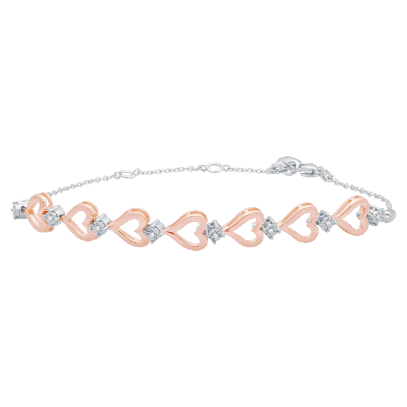 Allure Heart and Alternating Diamond Accent Bracelet