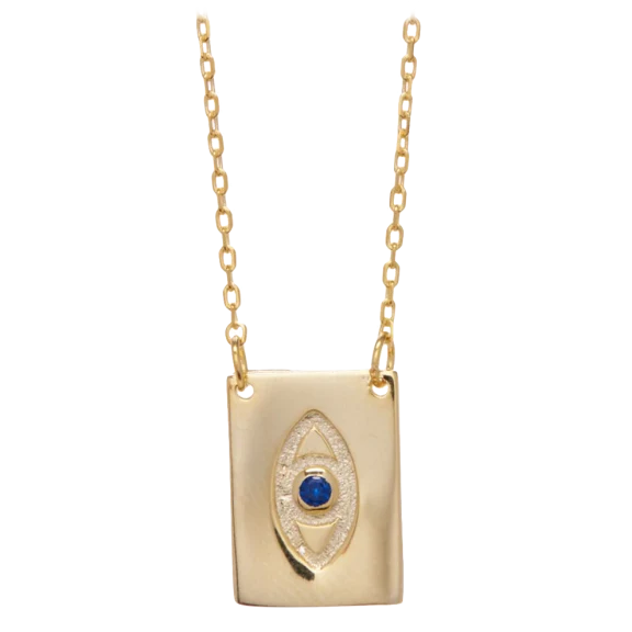 Olivia Soho Sterling Silver Gold Plated Blue Eye Necklace