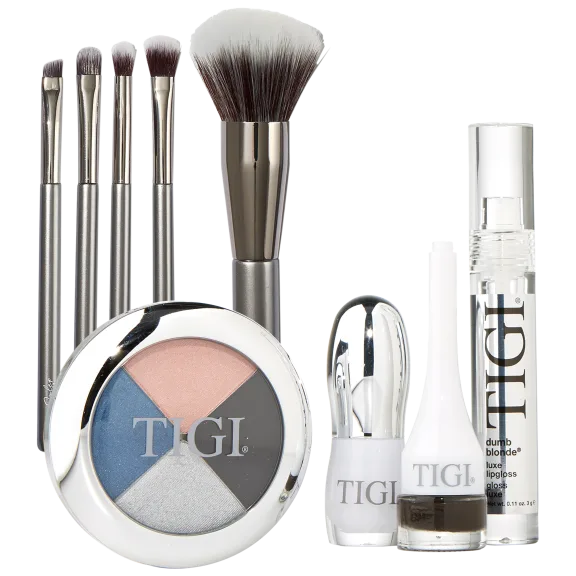 TIGI 4-Piece Makeup Set with Julep 5-Piece Beloved Basics Makeup Brushes