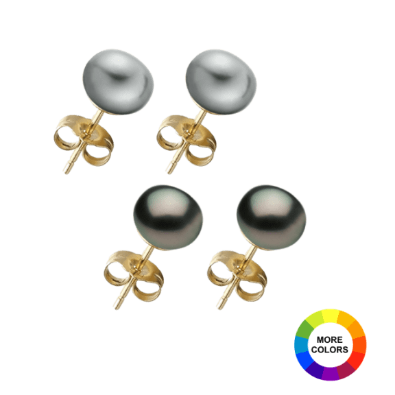 2-Pack: Pearl Stud Earrings on 14K Yellow Gold Filled Posts