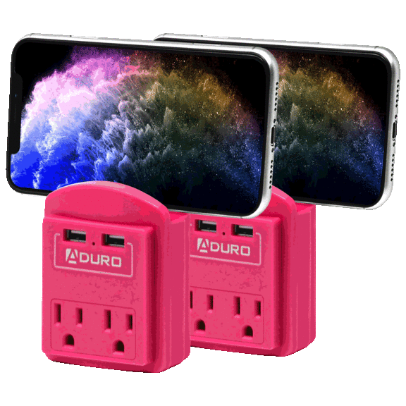 2-Pack: Aduro Surge Mini 2 Outlet Dual USB Surge Protector