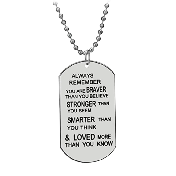 Always Remember You are Braver Than You Believe Pendant Necklace