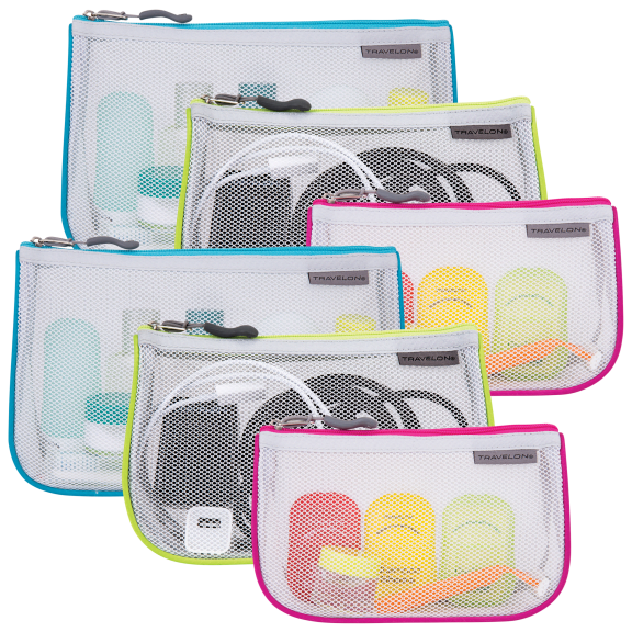 Travelon 6-Piece Assorted Piped Pouches