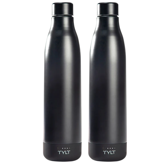 2-Pack: TYLT 17oz Insulated Water Bottle with Built-In Phone Charger