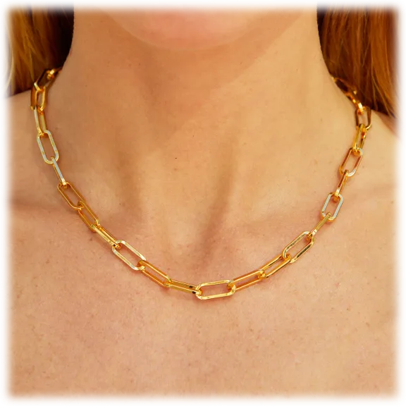 Savvy Cie 18K Gold Over Bronze Open Link Necklace