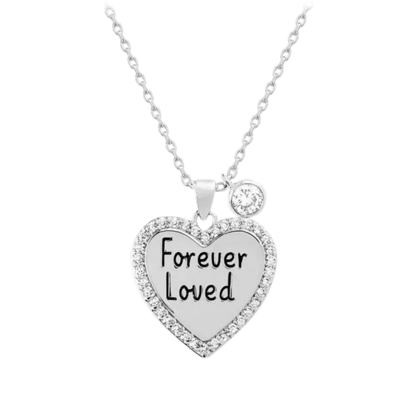 Tamborat Jewelry AAA Cubic Zirconia Heart Inspirational Necklaces