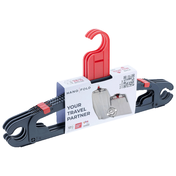 3 or 6-Pack: Hangfold Travel Hangers (Red)