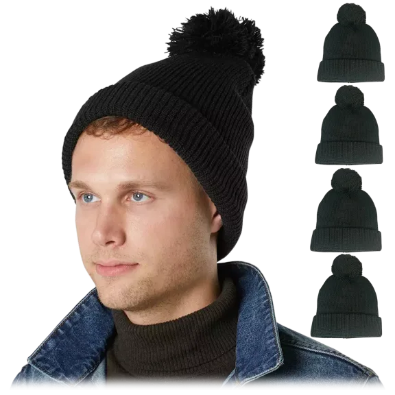5-Pack: Men's and Women's Knit Beanies