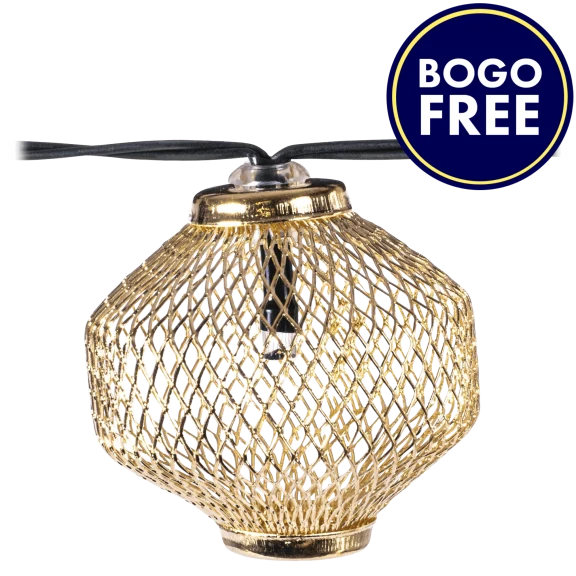 BOGO FREE: Sterno Home Solar String Lights in Gold 12-Foot
