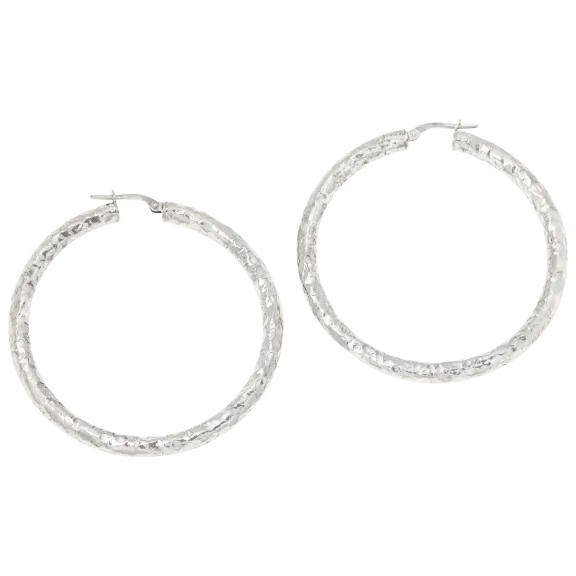 Bianca Milano Sterling Silver Hammered Hoop Earrings