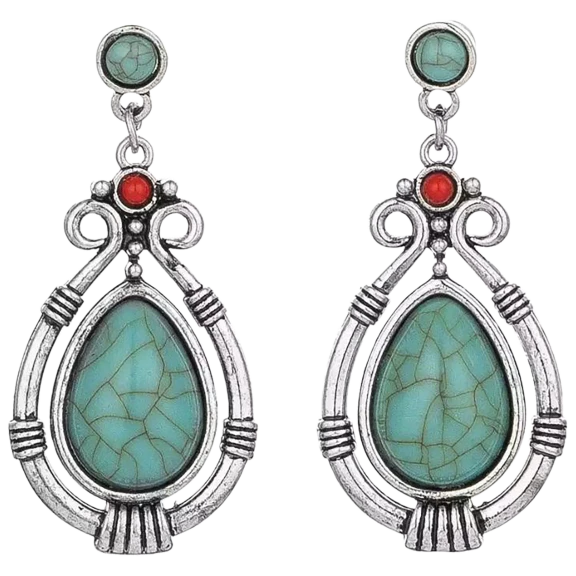 Hollywood Sensation Turquoise Water Drop Dangle Earrings