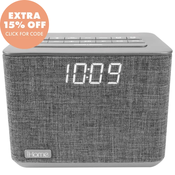 iHome Dual Alarm Bluetooth Clock Radio with USB Charging