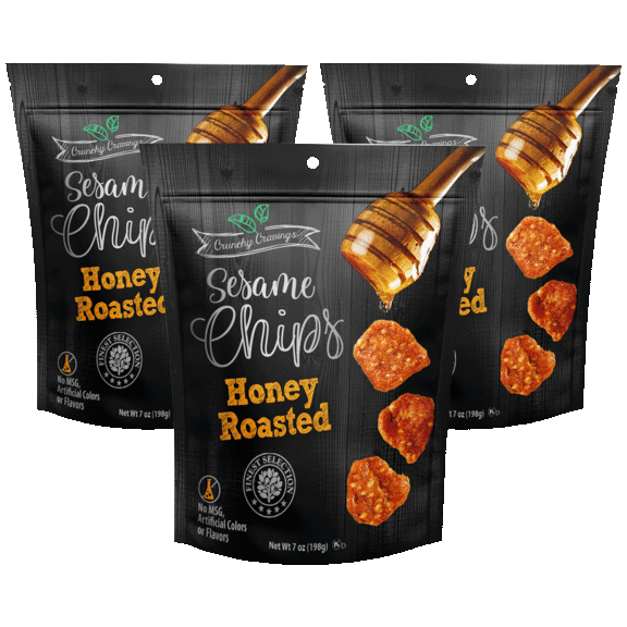 3-Pack: Crunchy Cravings Honey Roasted Sesame Chips or Pineapple Habanero Sticks