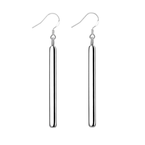 Hollywood Sensation Sterling Silver Plated Line Pendant Earrings