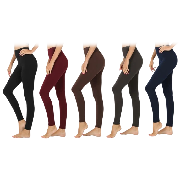5-Pack: Women's Premium Fleece-Lined Leggings