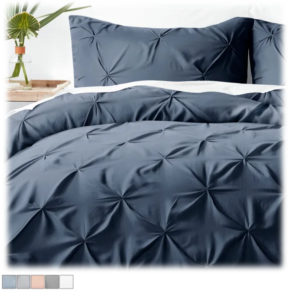 Cloth & Gable Premium 3-Piece Pinch Pleat Duvet Cover Set