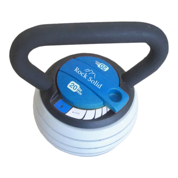 Rock Solid 5-20 lb Adjustable Kettlebell Set