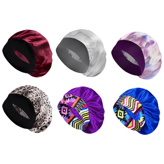 6-Pack: Miley Cosmetics Women's Silky Satin Sleeping Bonnet