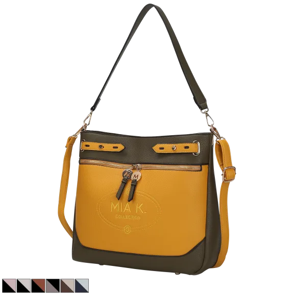 MKF Collection Evie Two-Tone Vegan Leather Shoulder Bag By Mia K