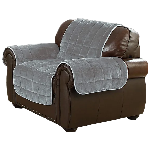 Quick Fit Joseph Flannel Reversible Microfiber Furniture Cover in Black/Grey