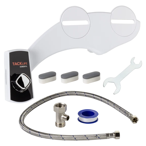 Tacklife Non-Electric Bidet Attachment with Dual Nozzles and Adjustable Pressure